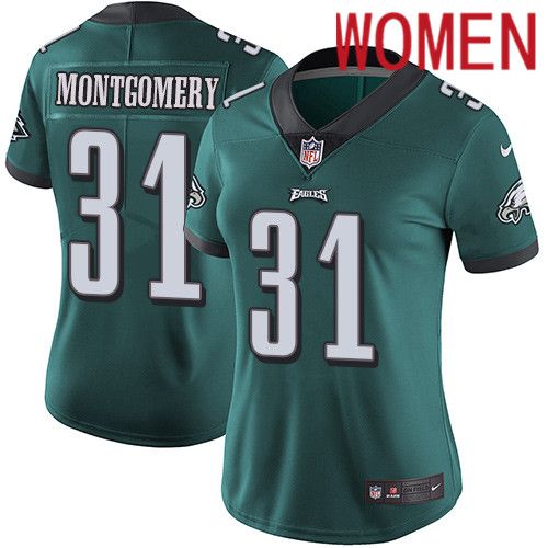 Women Philadelphia Eagles #31 Wilbert Montgomery Nike Midnight Green Vapor Limited NFL Jersey->women nfl jersey->Women Jersey